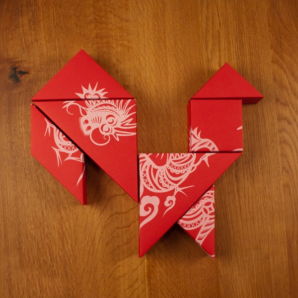 春節禮品盒包裝設計，新年七巧板的妙用