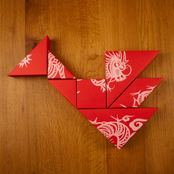 春節禮品盒包裝設計，新年七巧板的妙用