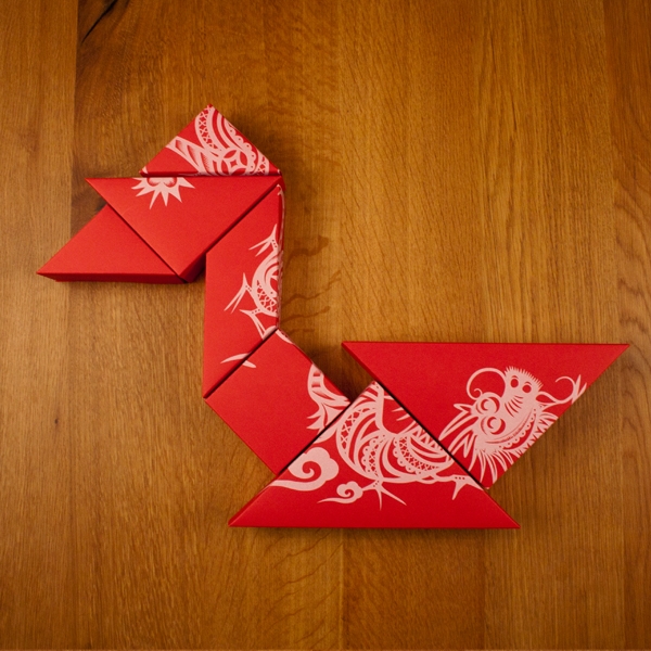 春節禮品盒包裝設計，新年七巧板的妙用