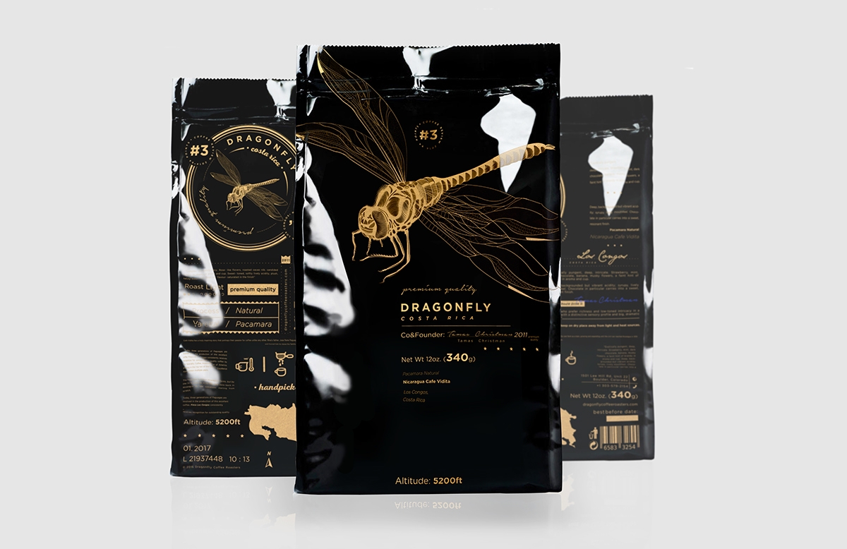 大自然的奇跡，蜻蜓主題的咖啡品牌包裝設(shè)計
